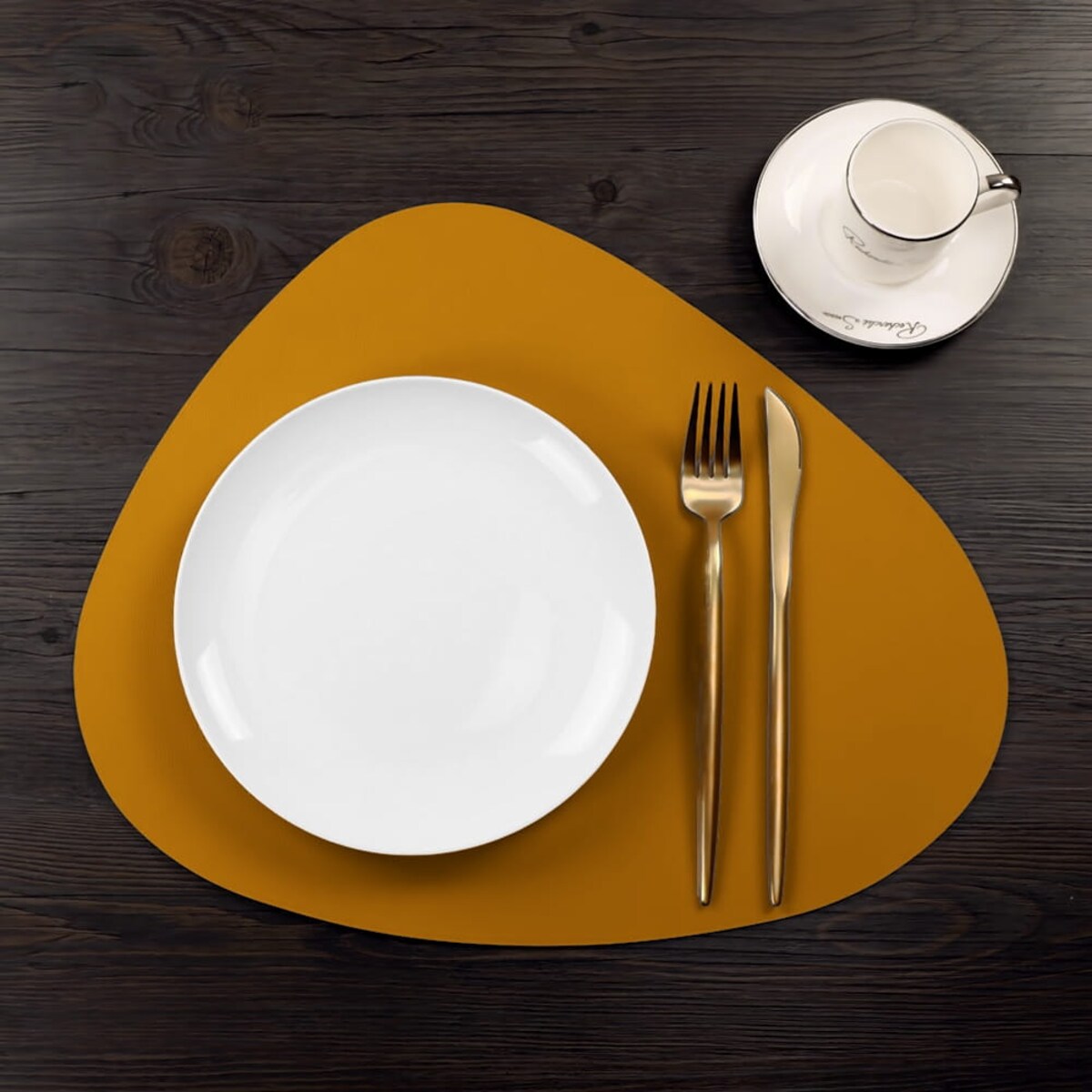 Musztardowa Podkładka na Stół pod Talerze Naczynia 35 x 45 mata Ochronna Duża