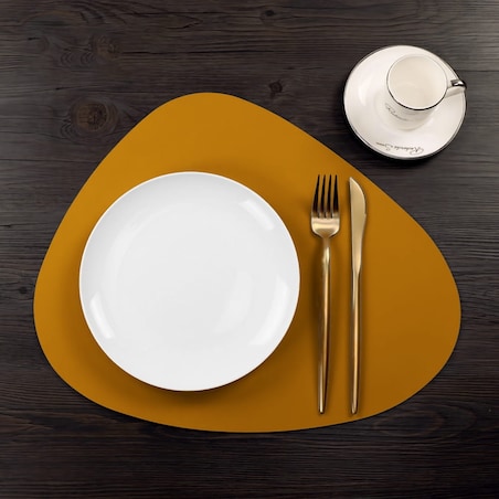 Musztardowa Podkładka na Stół pod Talerze Naczynia 35 x 45 mata Ochronna Duża