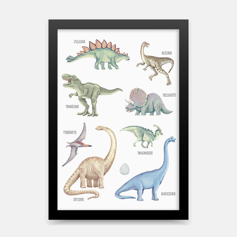 Plakat dla dzieci Dinozaury 30x40
