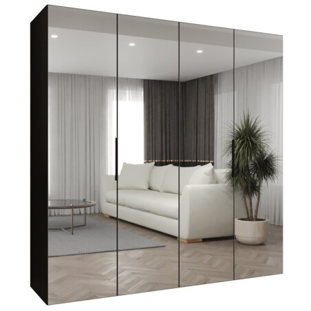 Szafa uchylna otwierana MARBELLA 3 200 wys. 202 cm Czarny + u. Czarny