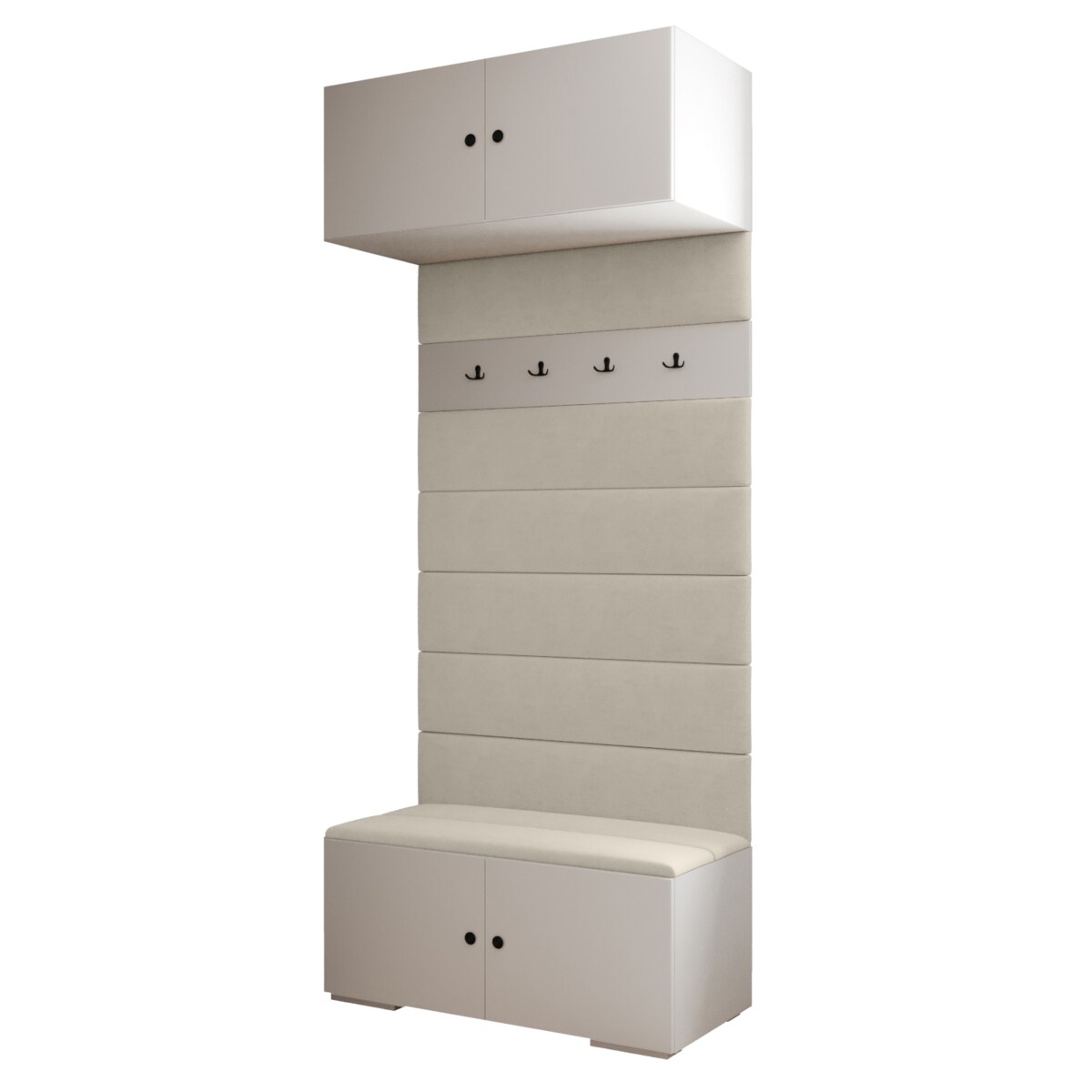 Garderoba do przedpokoju INOVA 2 biały+czarny+manila02