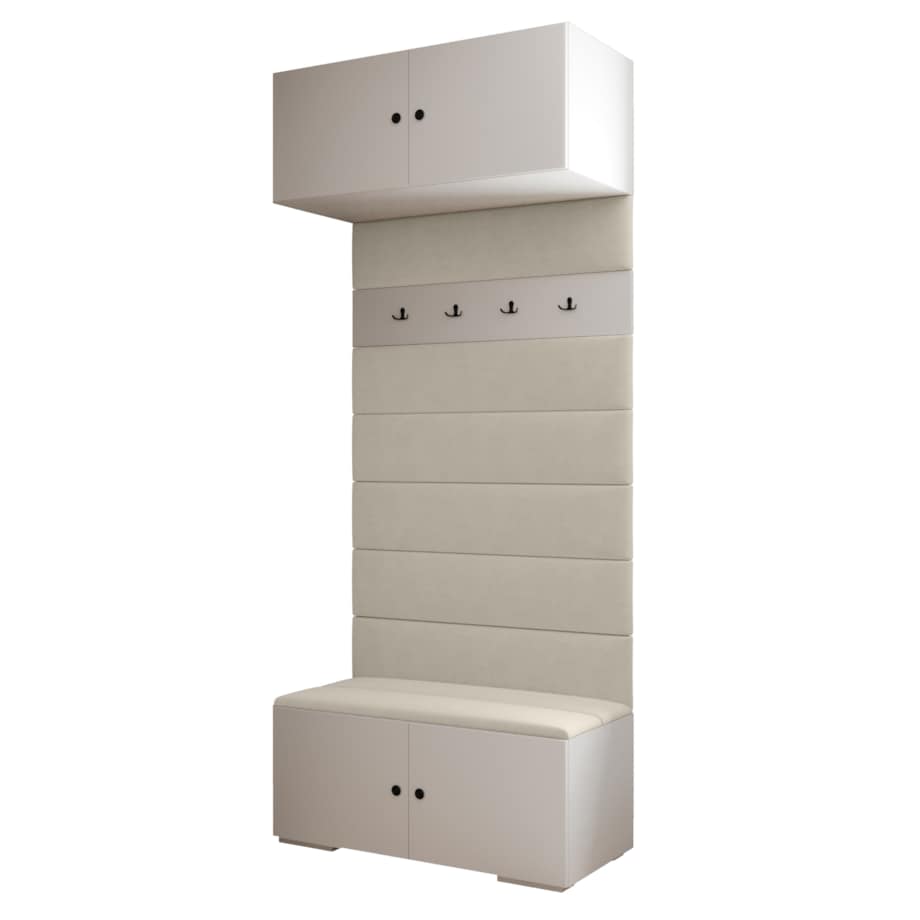 Garderoba do przedpokoju INOVA 2 biały+czarny+manila02