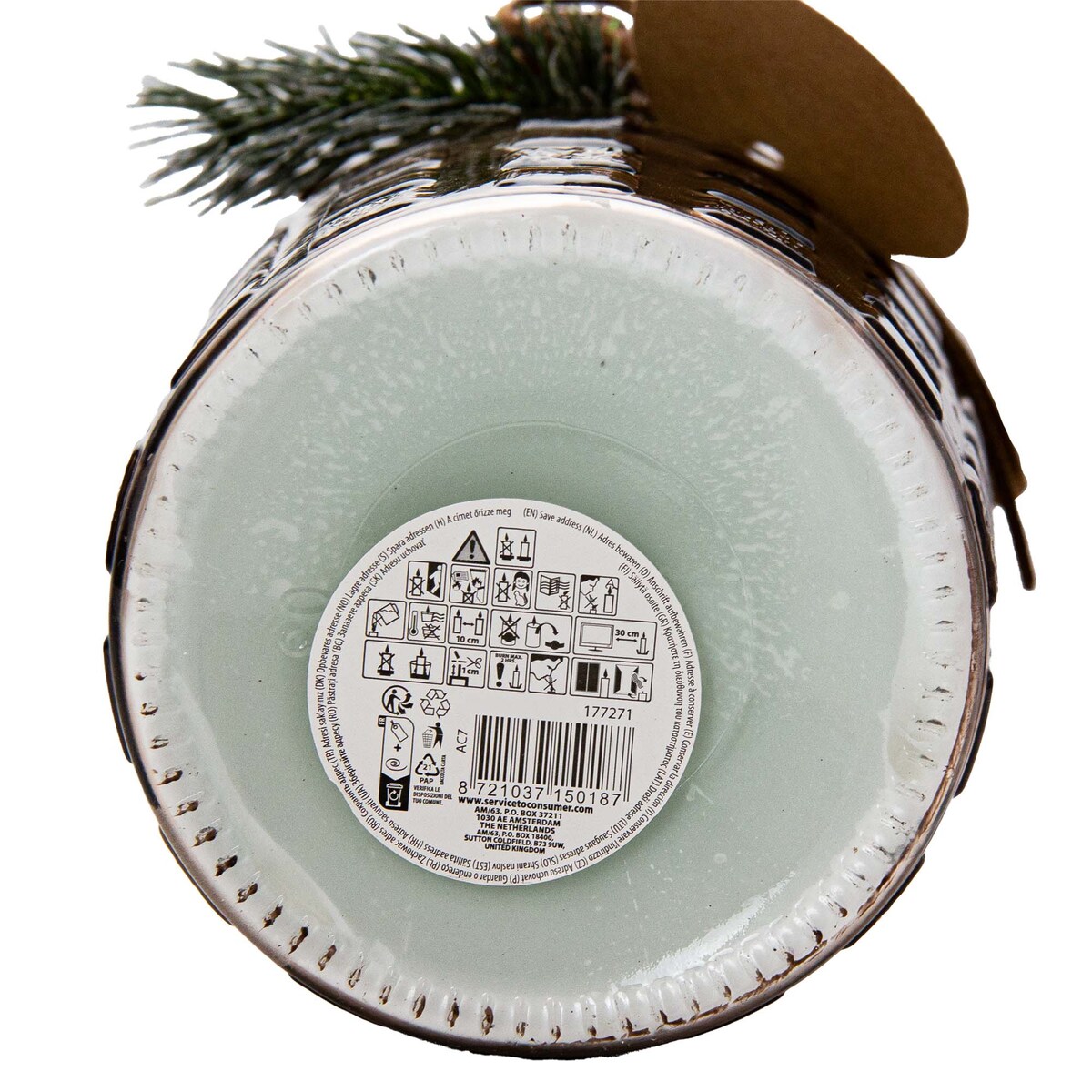 Świeczka Zapachowa Świeca Świąteczna Zapach Drzewny Dekoracja Biała