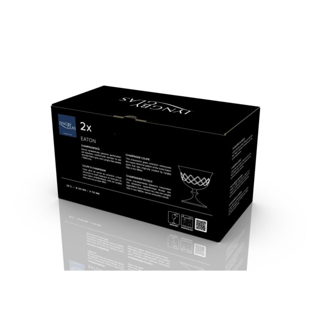 Kieliszki do szampana ze szkła kryształowego Eaton 280 ml 2 sztuki 36240