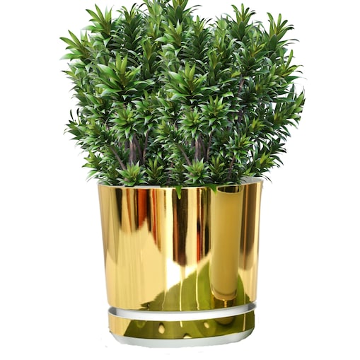 16 cm wzór ZŁOTO - BIAŁA Doniczka z podstawką nowoczesna elegancka glamour wysoki połysk