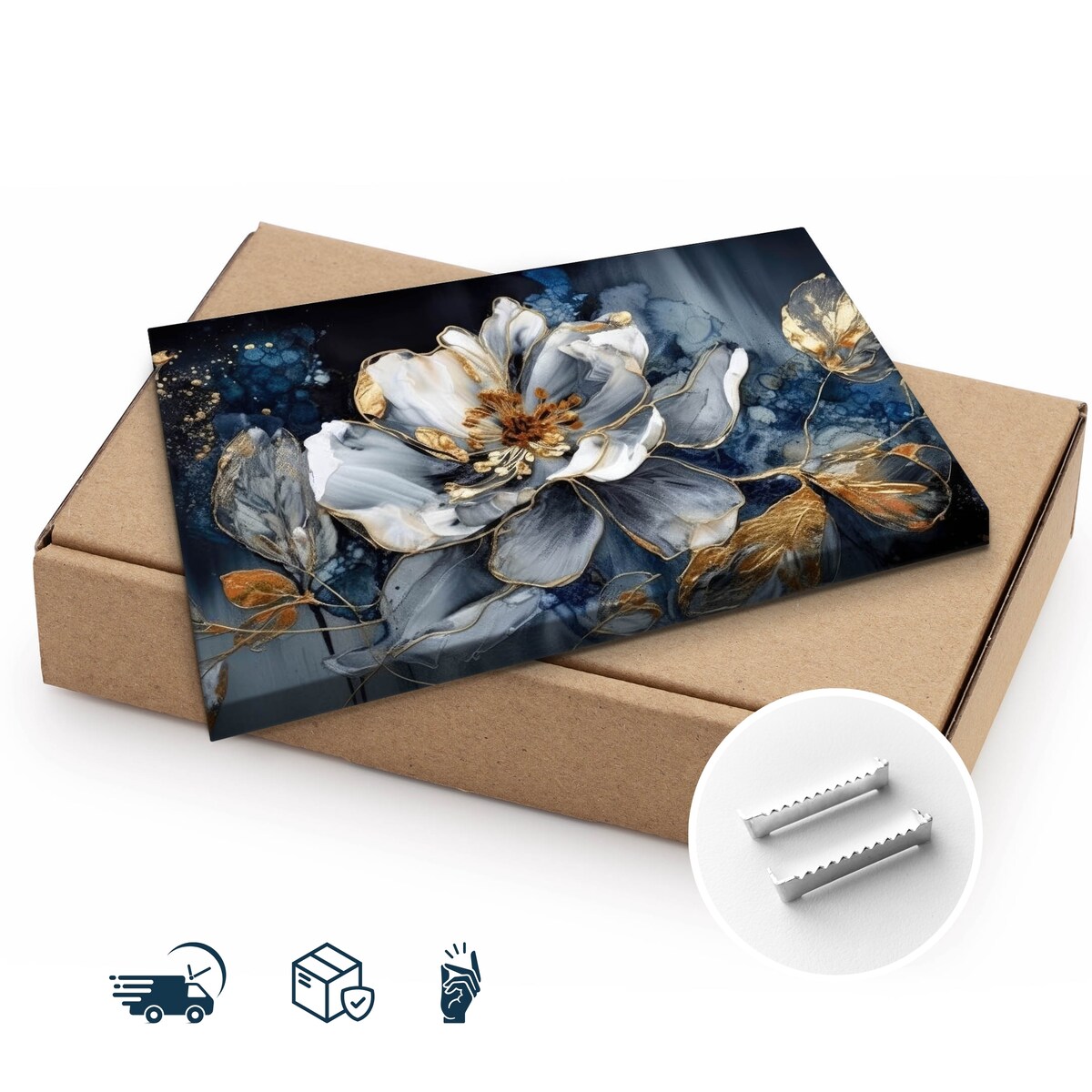 OBRAZ NA PŁÓTNIE DO SYPIALNI STYL GLAMOUR KWIATY AKWARELE ABSTRAKCJA 90x60cm