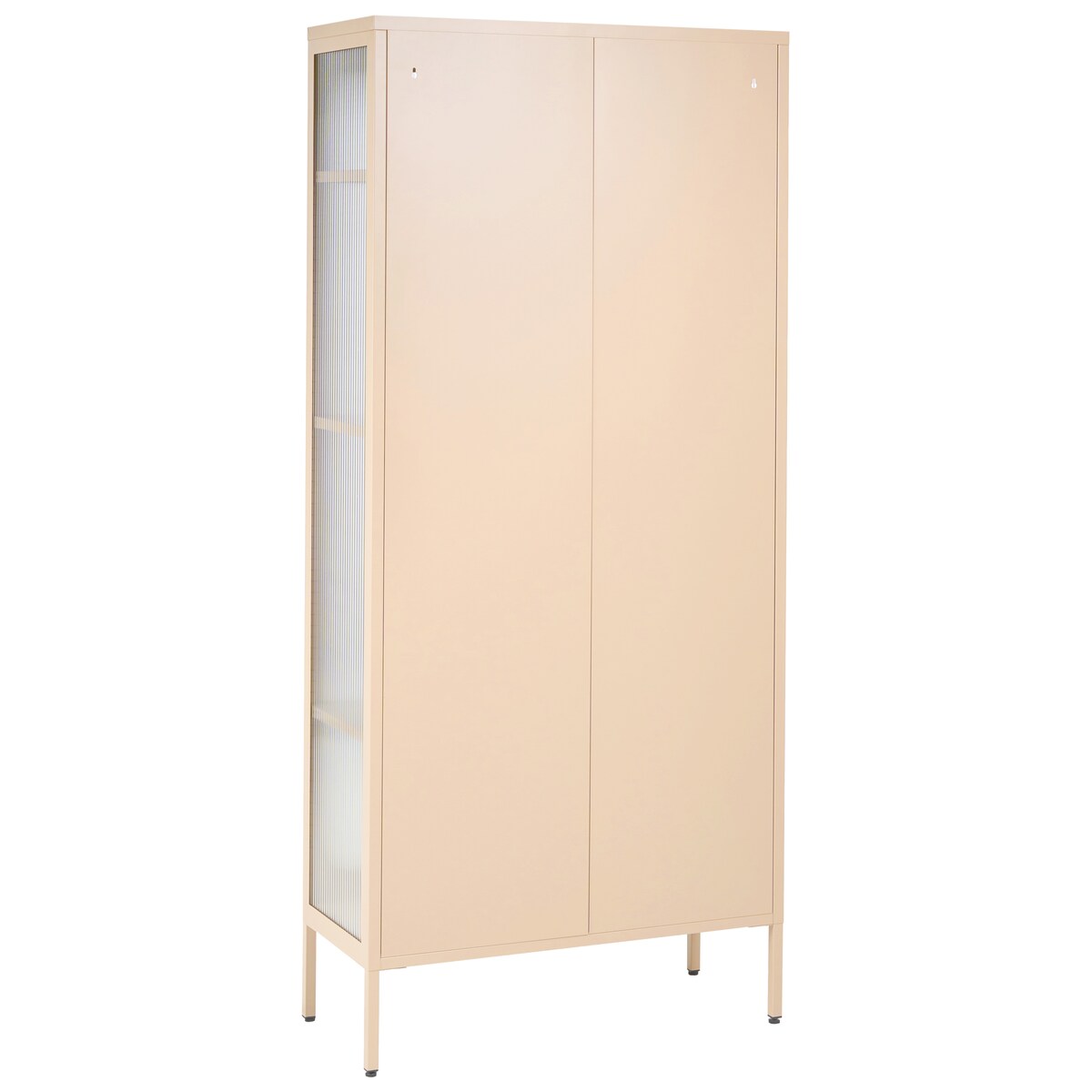 Witryna ze szklaną gablotą FOXTON 80 cm Metal Beżowy