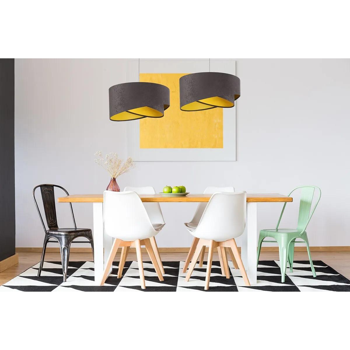 Lampa wisząca GEMSTONE GRAY grafitowa/żółta