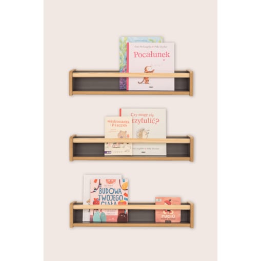 Zestaw 3 półek na książki - szare