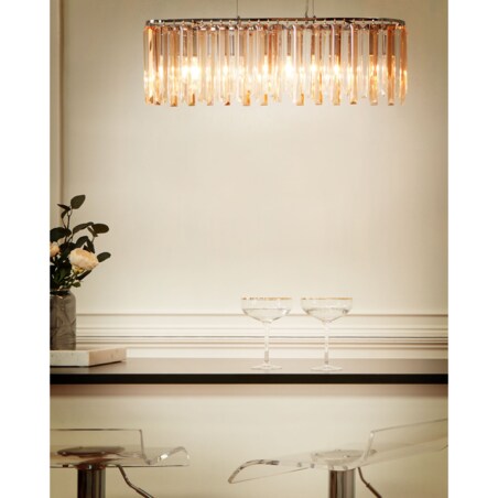 Żyrandol MANDEO Szkło Srebrny