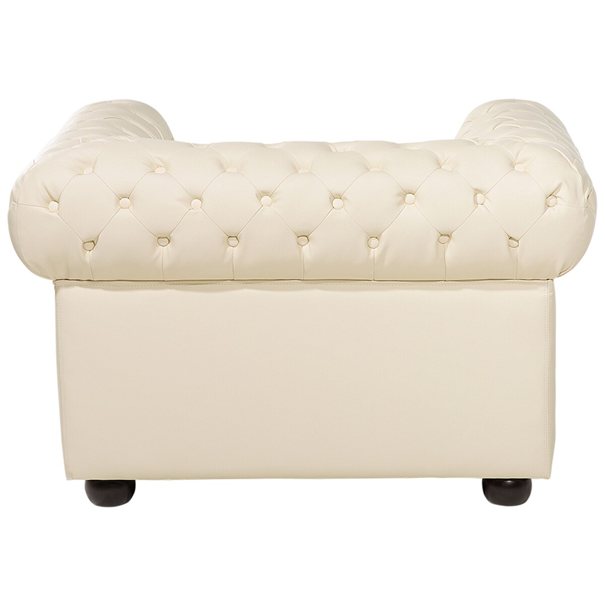 Fotel skórzany kremowy CHESTERFIELD