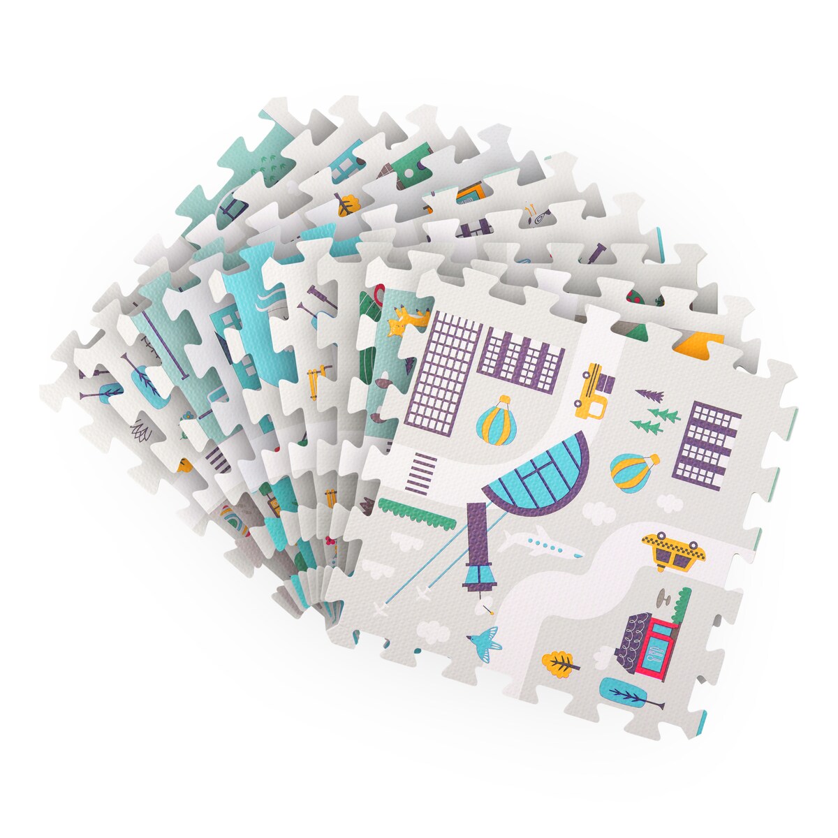 Mata piankowa edukacyjna dla dzieci puzzle 120x120cm Nukido