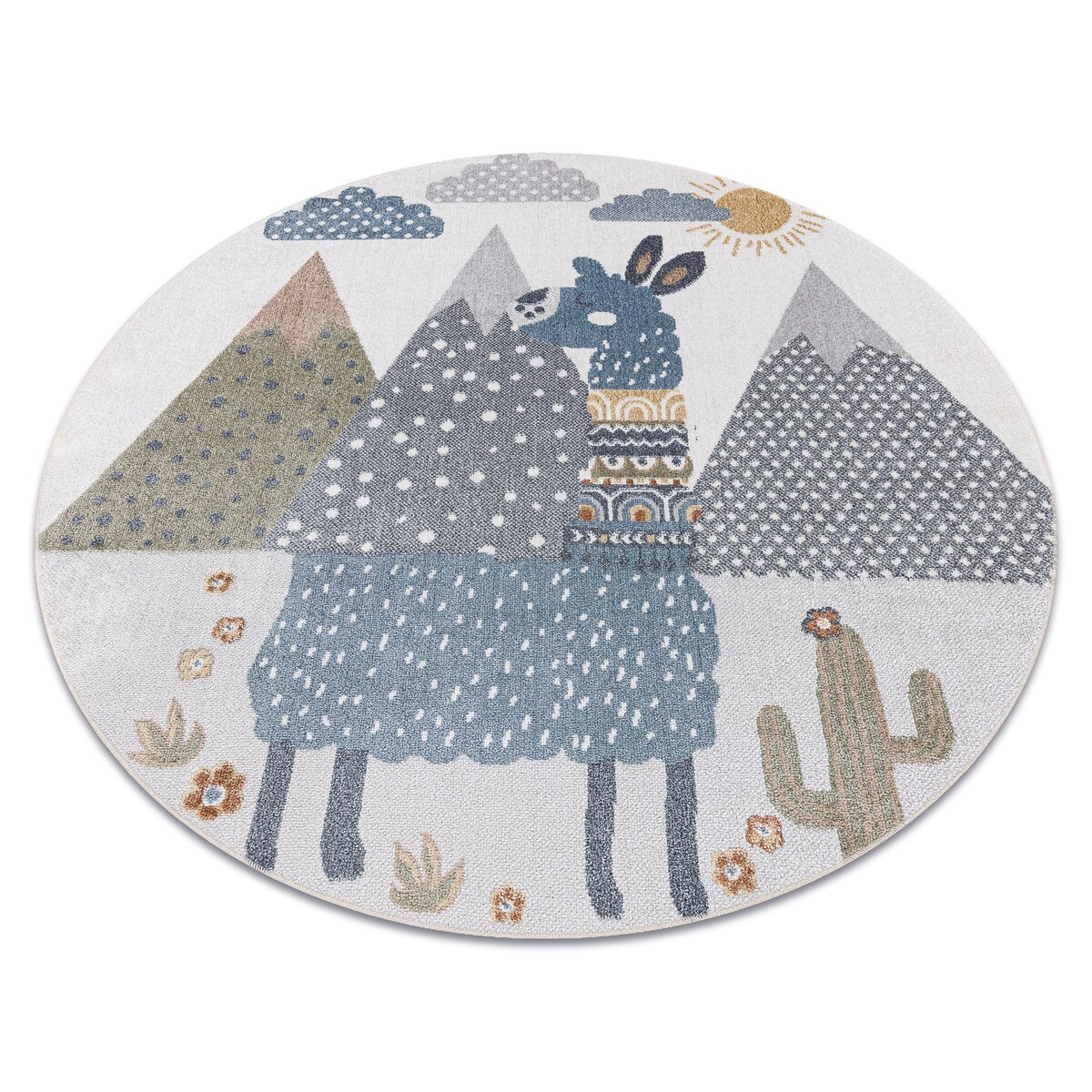 Dywan BONO 8275 koło Lama kremowy / jasny koło 120 cm