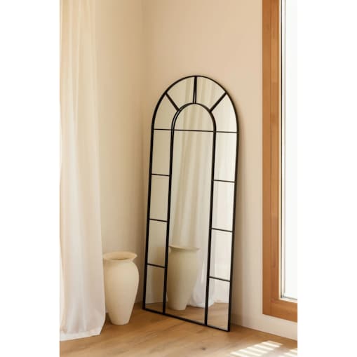 Lustro ścienne z metalu, efekt okna, 80x180 cm, Diana