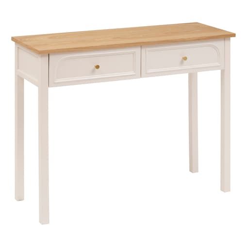 Konsola z 2 szufladami MODEA, 100 x 35 x 80 cm, beżowa