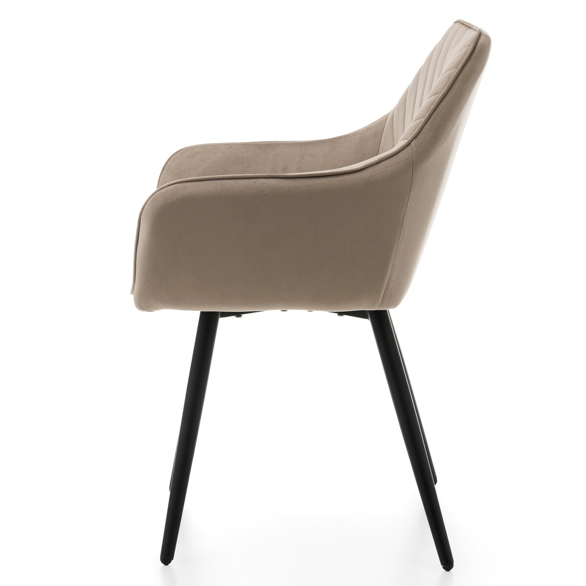 Krzesło tapicerowane welurowe do salonu jadalni VASTO ciemnobeżowe