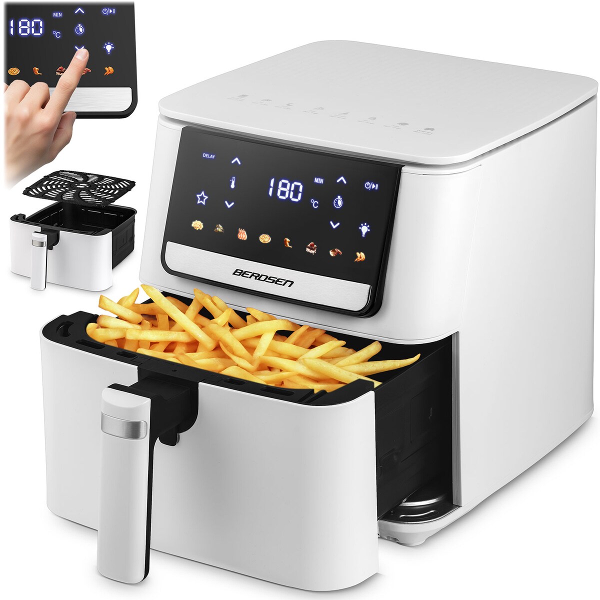 Frytkownica beztłuszczowa Berdsen BD-662 Air Fryer 6,5l 1700W biały 366201