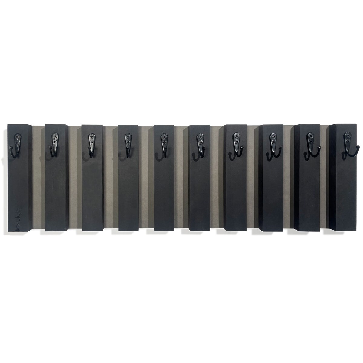 Drewniany wieszak na klucze Lamele 60cm czarny