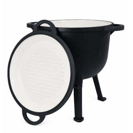 Kociołek żeliwny garnek na ognisko 2w1 emaliowany 10L grill ROSSNER