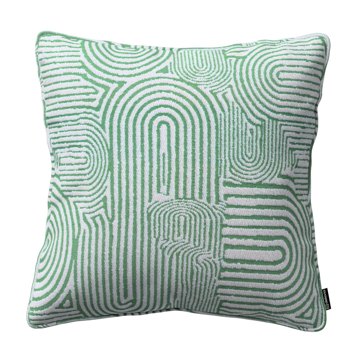 Poszewka Gabi na poduszkę 60x60 miętowe łuki na kremowym tle