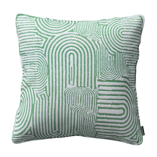 Poszewka Gabi na poduszkę 60x60 miętowe łuki na kremowym tle