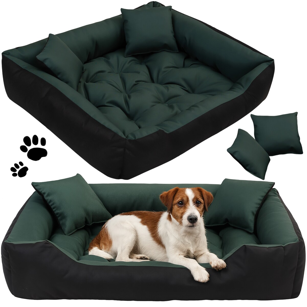 Legowisko Dla Psa Wodoodporne Posłanie Kanapa Sofa 115X95 Cm Zielone