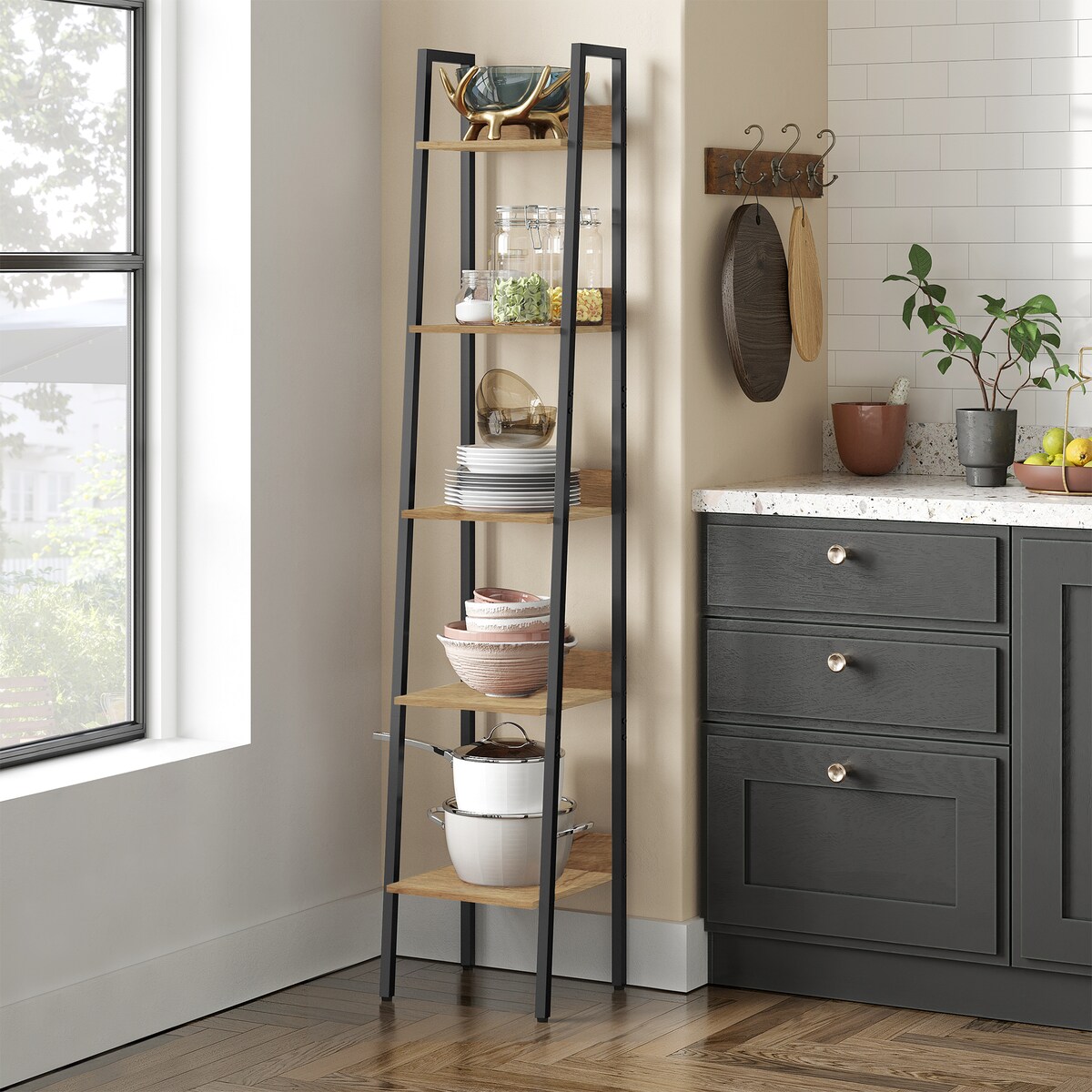 Regał drabinkowy Artisan, organizacyjny na książki, nowoczesny design