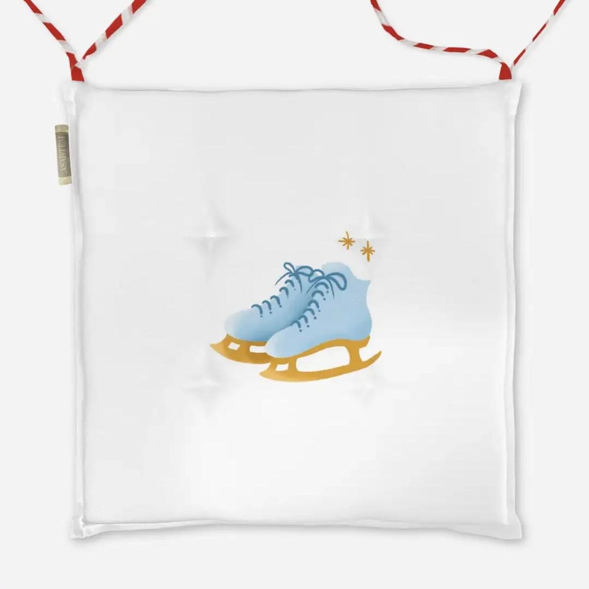 Poduszka świąteczna na krzesło - Minimalistyczne łyżwy