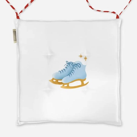 Poduszka świąteczna na krzesło - Minimalistyczne łyżwy