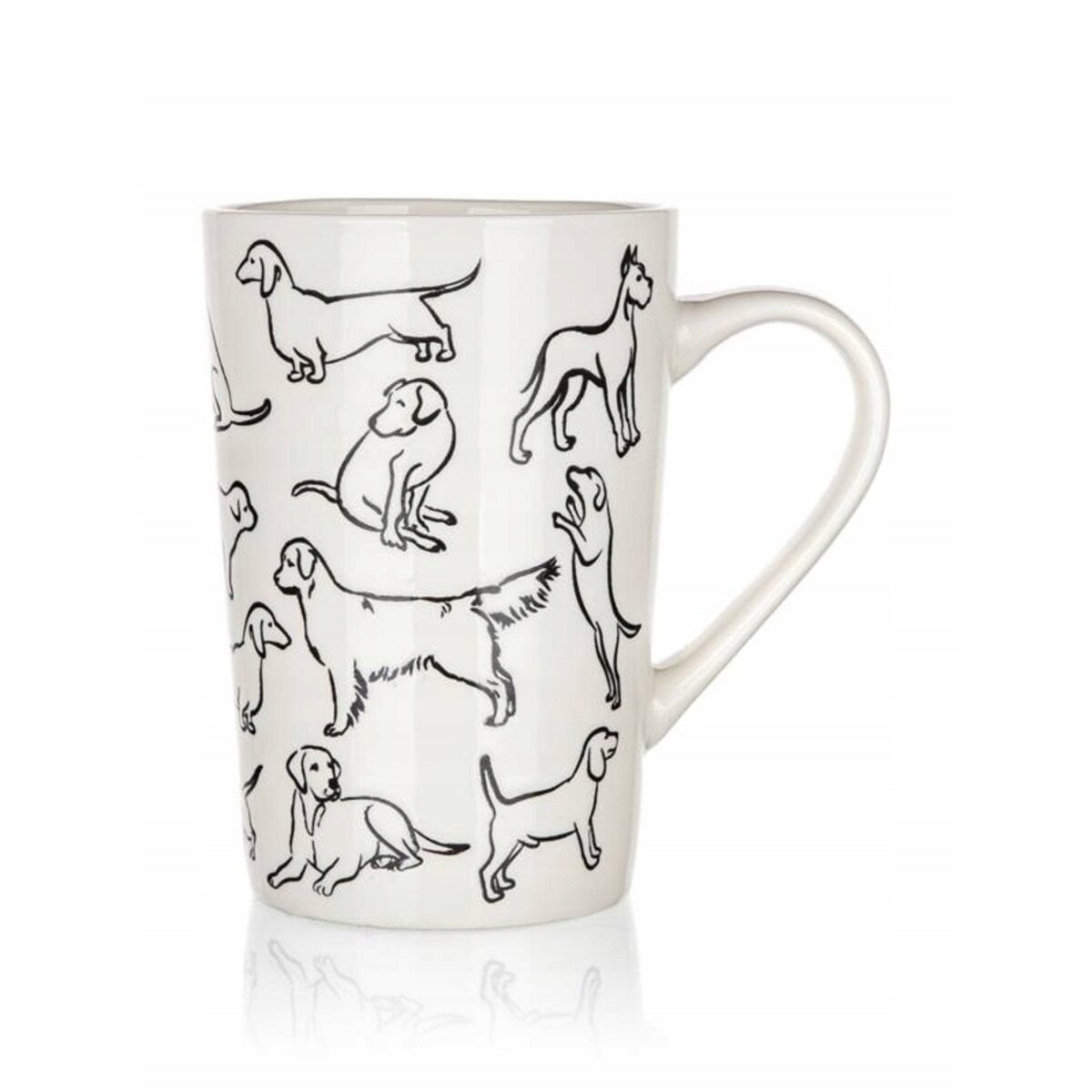 2x KUBEK WYSOKI piesek CERAMIKA 450 ml na herbatę kawę dekoracja prezent