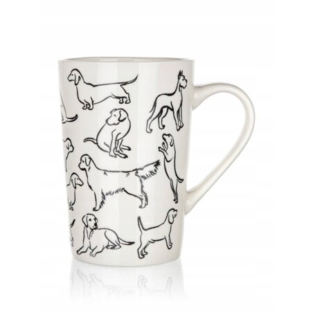 2x KUBEK WYSOKI piesek CERAMIKA 450 ml na herbatę kawę dekoracja prezent