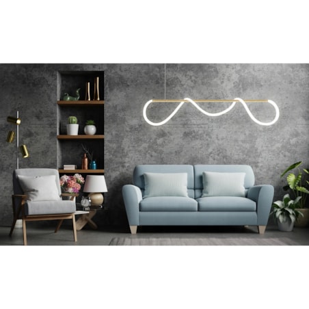 Lampa Sufitowa Wisząca Long Gold Lina Led