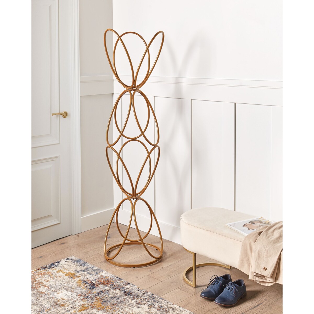 Wieszak stojący złoty WALTERS