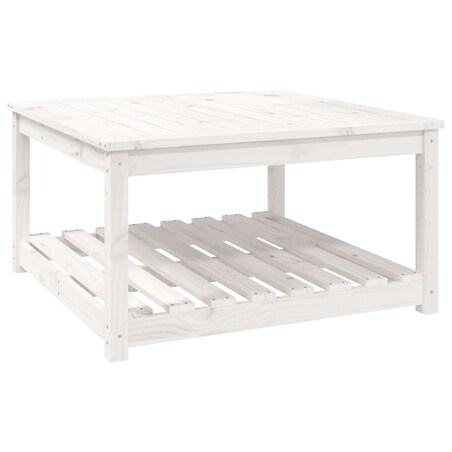 vidaXL Stolik ogrodowy, biały, 82,5x82,5x45 cm, lite drewno sosnowe