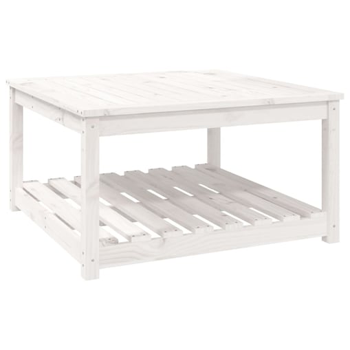 vidaXL Stolik ogrodowy, biały, 82,5x82,5x45 cm, lite drewno sosnowe