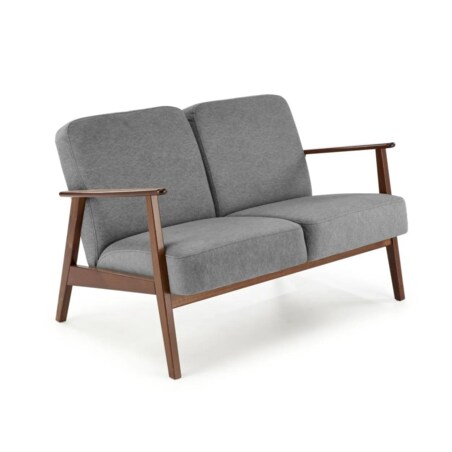 Sofa MILANO 2S szara/orzech dwuosobowa