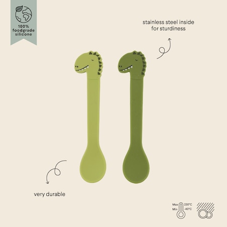 Silikonowe Łyżeczki 2 szt. - Dinozaur