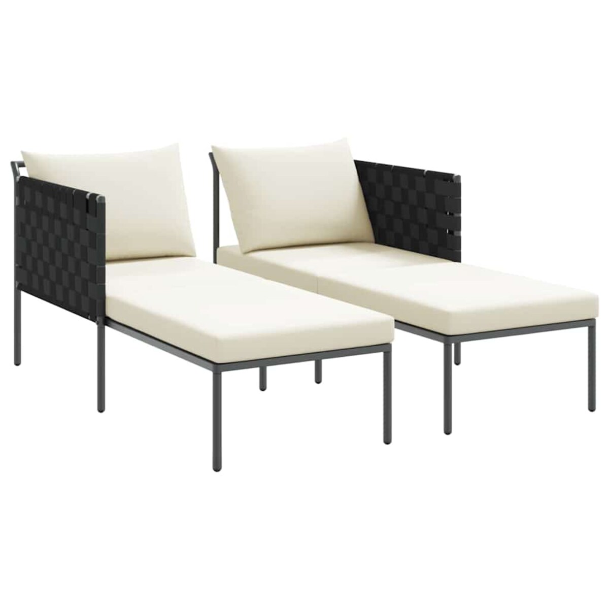 vidaXL Leżak z poduszką 2-osoba Antracyt 115 x 153 x 69.5cm Stal