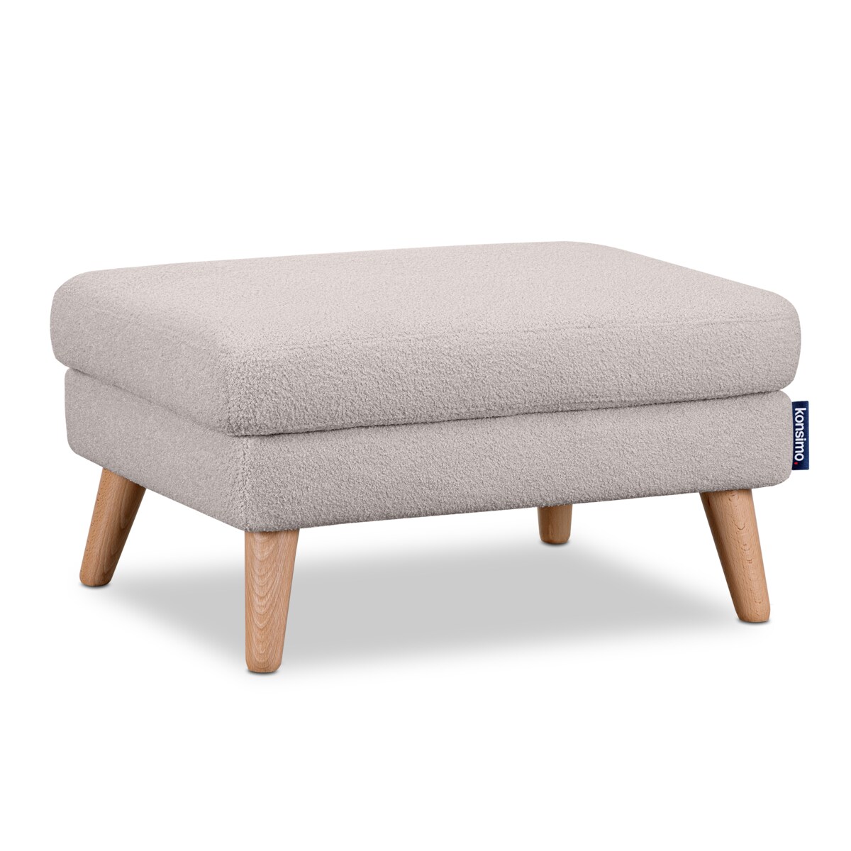 KONSIMO TAGIO Skandynawska pufa z jasnoszarej tkaniny jagnięcej