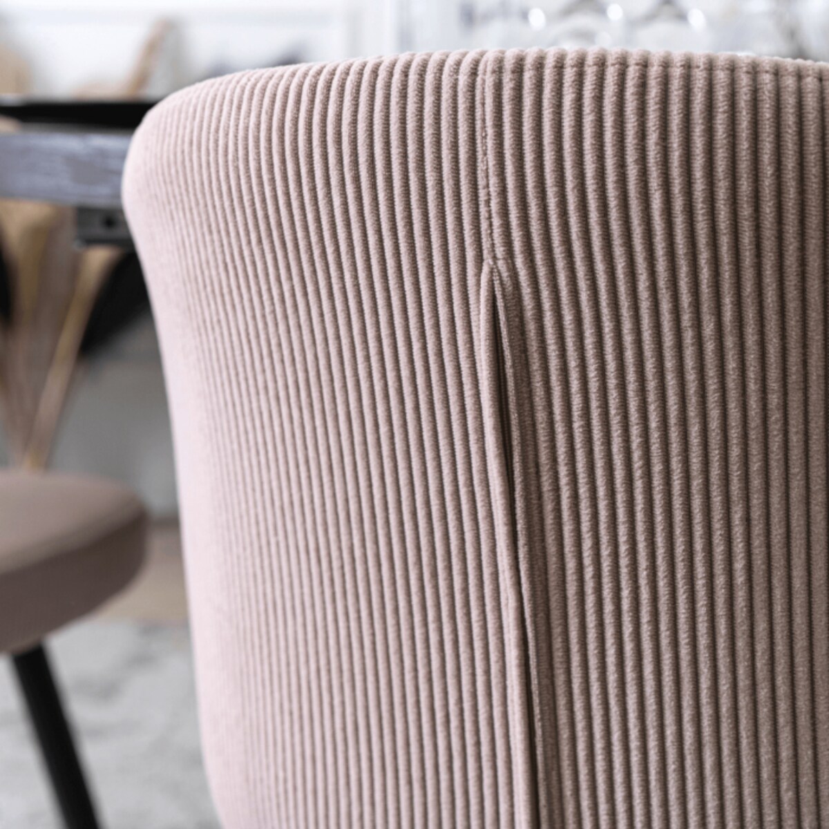 Krzesło Tapicerowane HAILEY Pudrowy Róż Do Jadalni Sztruks