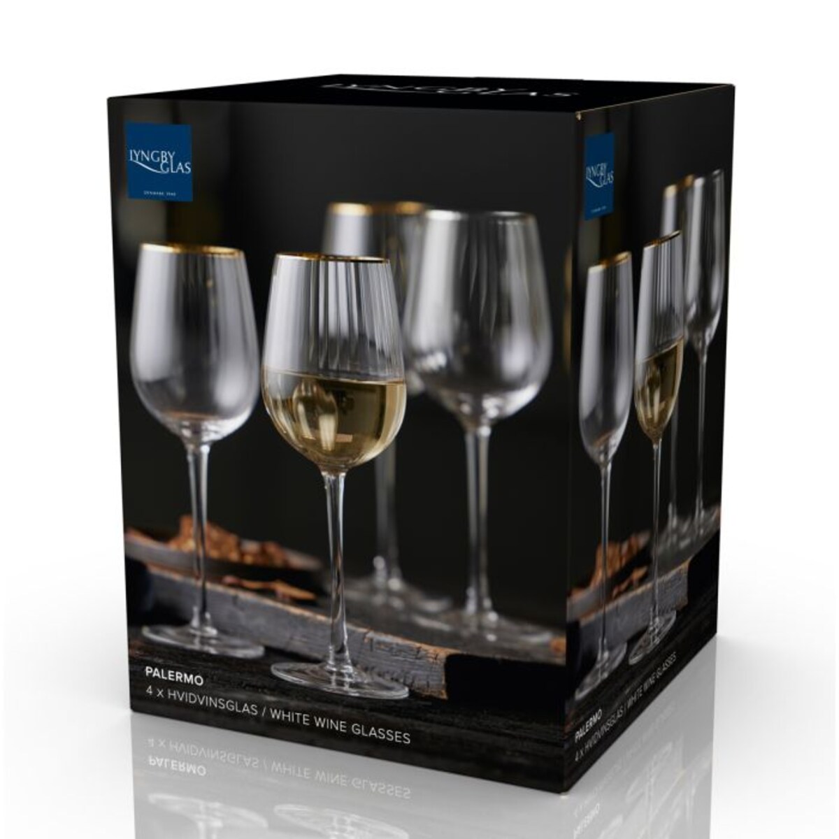 Kieliszki do białego wina Palermo 300 ml 4 sztuki złote 27578