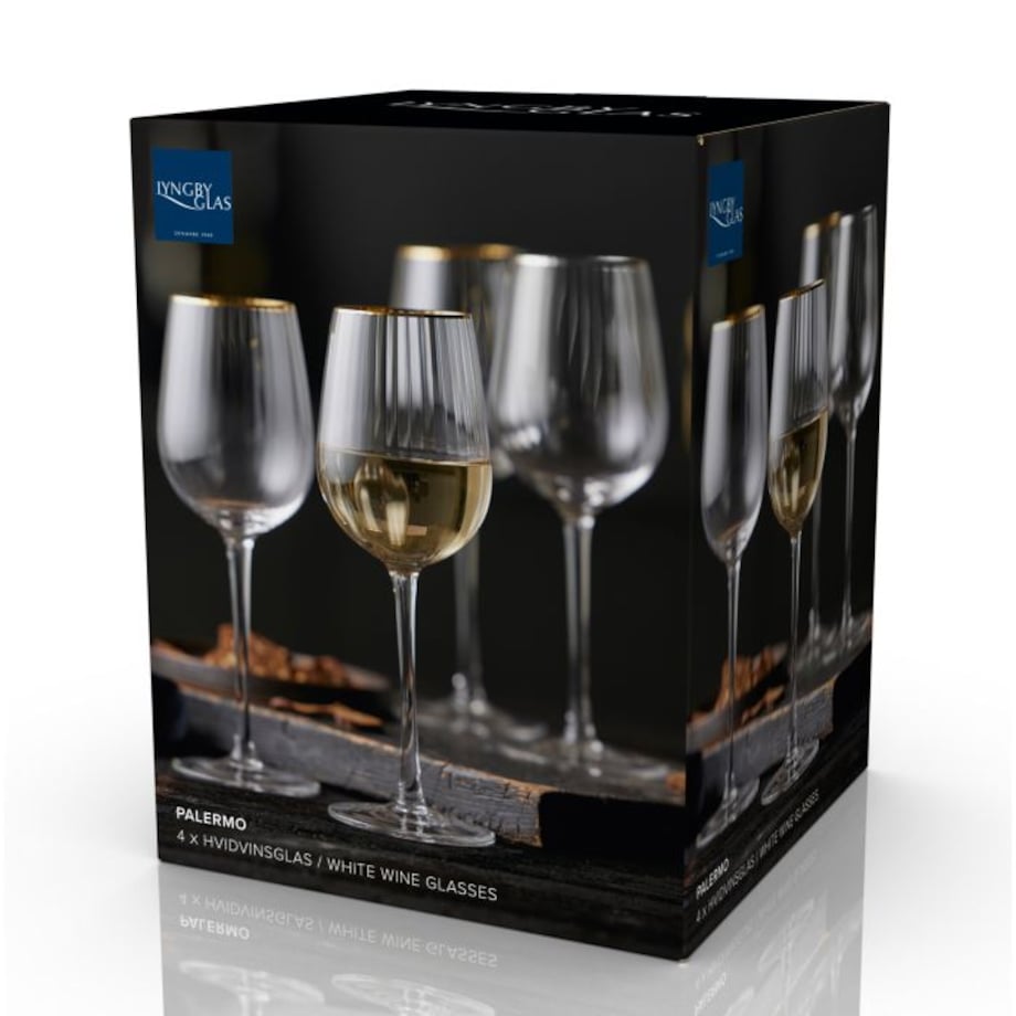 Kieliszki do białego wina Palermo 300 ml 4 sztuki złote 27578