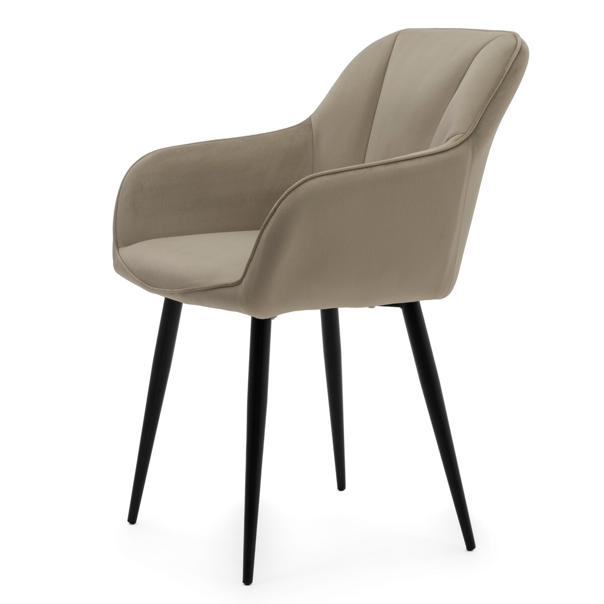 Krzesło tapicerowane welurowe LAGO velvet aksamit ciemnobeżowe