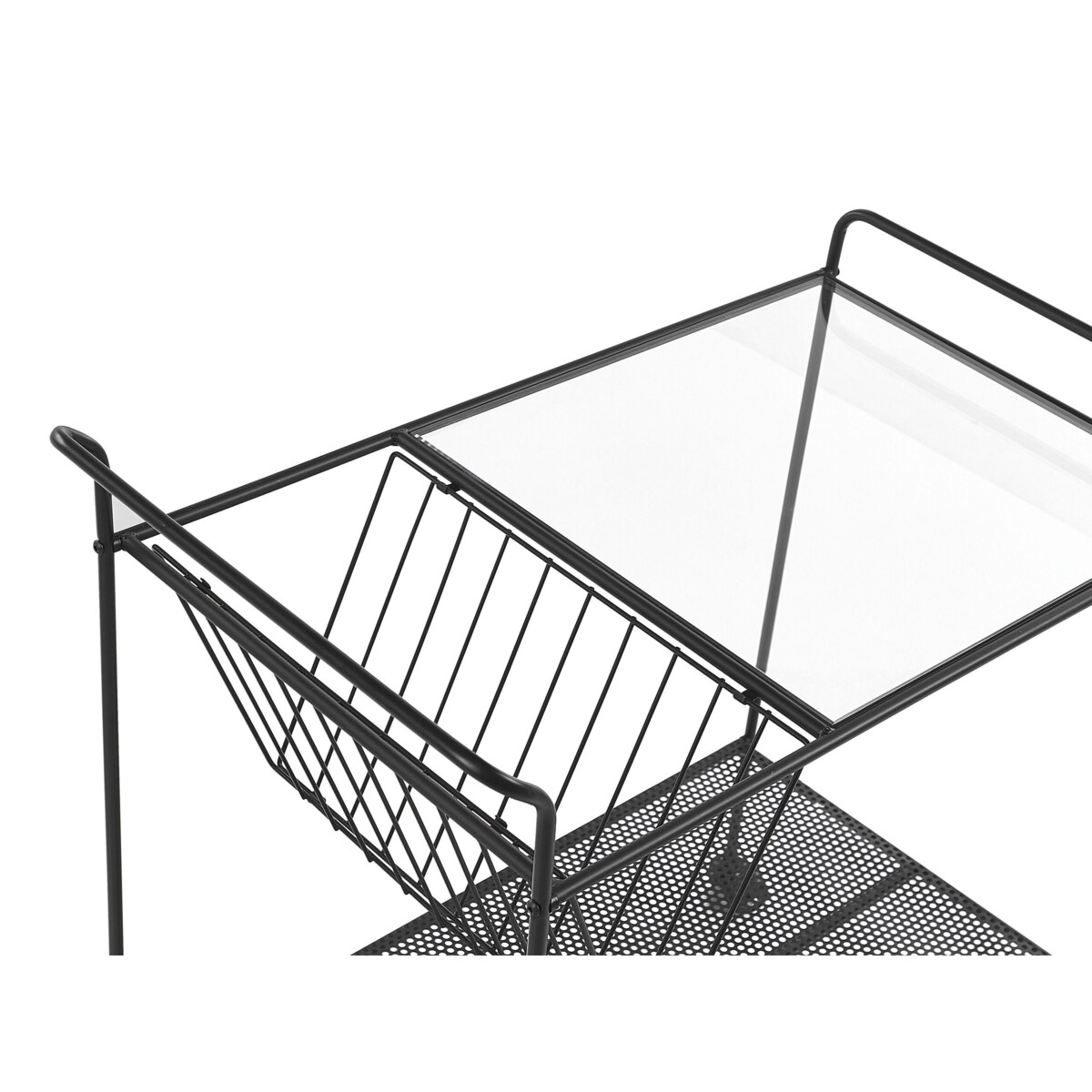 Metalowy wózek kuchenny 2-poziomowy czarny ALAMO