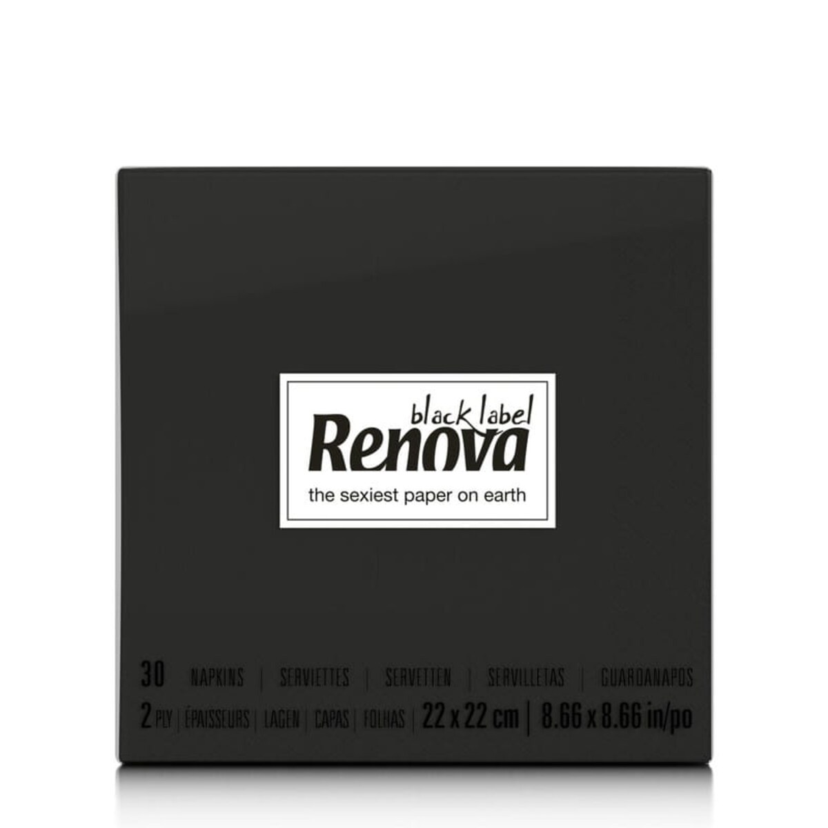 Czarne serwetki koktajlowe Renova 22x22cm 30 szt