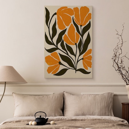 Obraz Pomarańczowe Egzotyczne Kwiaty 80x120cm