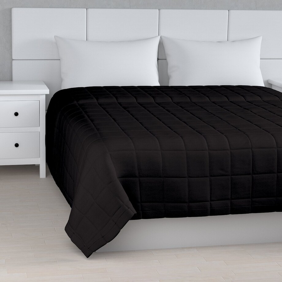 Narzuta pikowana w kratę 200x210 shadow grey (grafitowy)