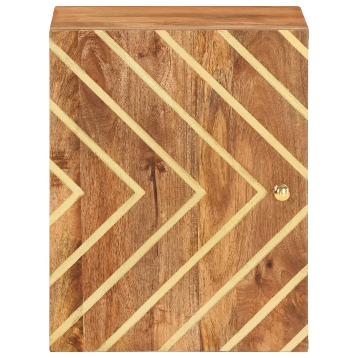 vidaXL Szafka ścienna do łazienki, brązowo-czarna, lite drewno mango