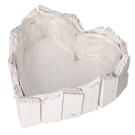 Doniczka Osłonka Drewniana Serce Biała Doniczki