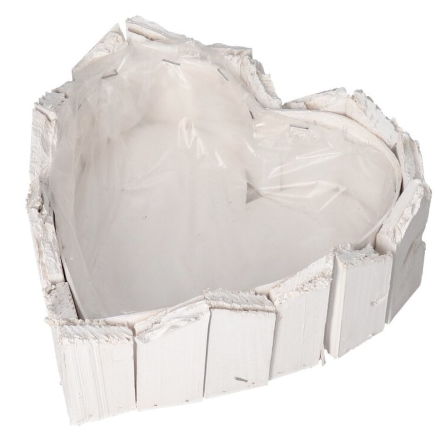 Doniczka Osłonka Drewniana Serce Biała Doniczki